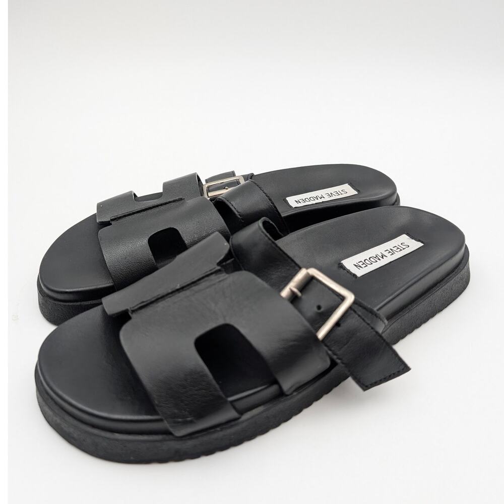 Steve Madden Mayhem Slide Sandal Open Toe Women's Black Size US8.5 EU39